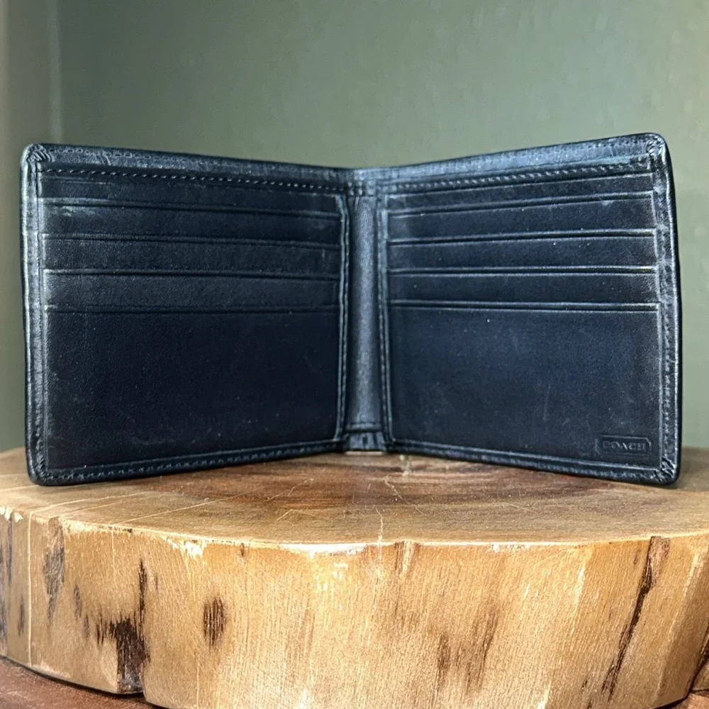 COACH Signature Embossed Leather Bifold Wallet - Picture 4 of 13